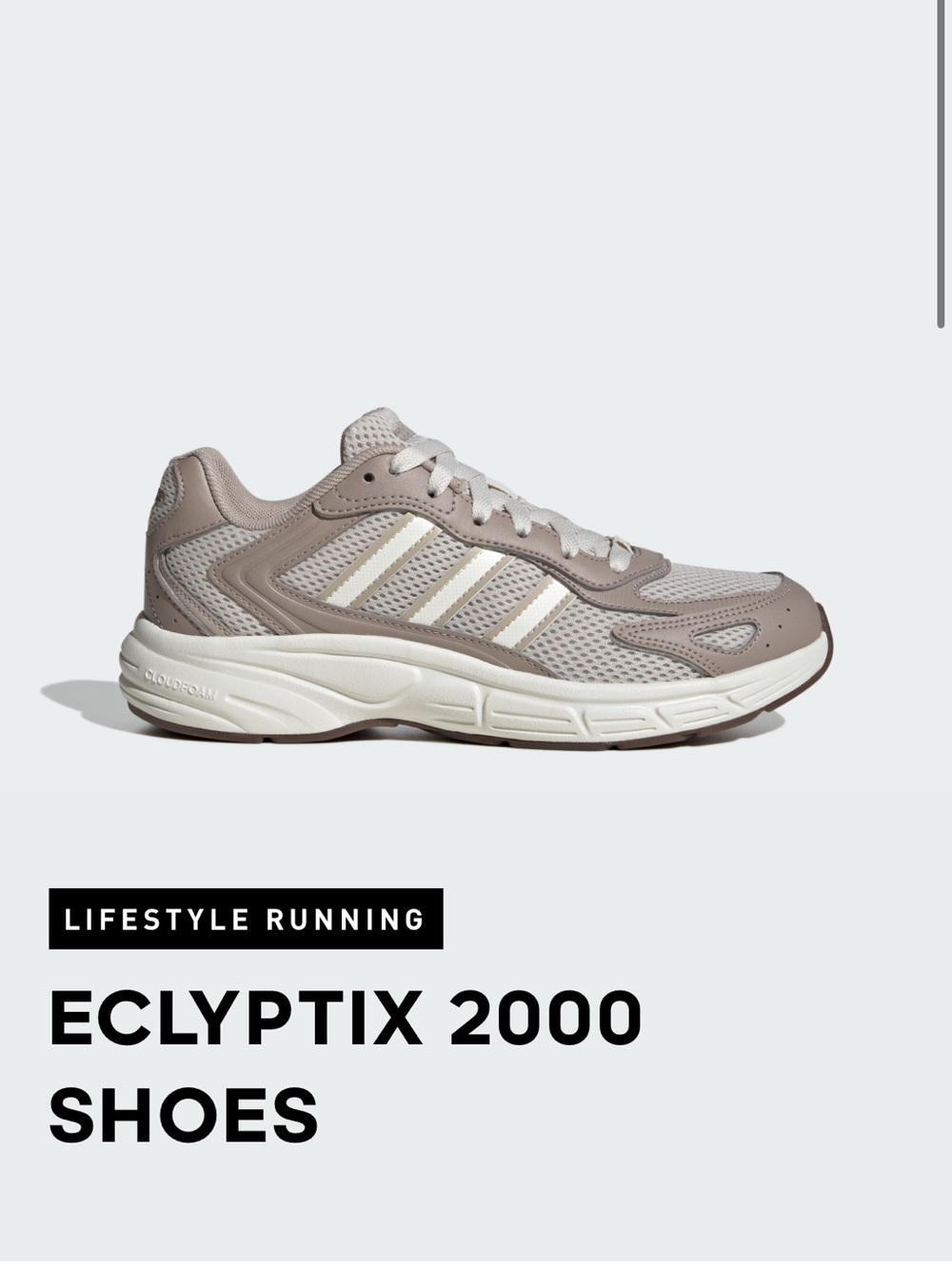 adidas Eclyptix 2000 Sneakers — Taupe & Cream Accents